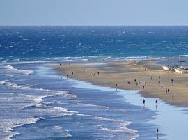 The beach at Playa del Ingles is a popular destination