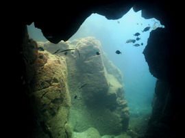 The Arinaga Arch makes a dramatic swimthrough