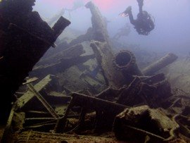 The wreck of the Angela Pando is dived by Boat from Las Palmas