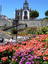 The Church overlooks the gardens in Santa Lucia, Gran Canaria